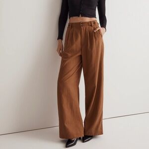 Madewell Harlow Wide Leg Pant, 6P, Acorn Brown